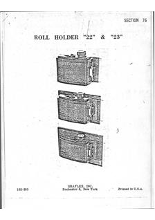 Graflex Speed Graphic manual. Camera Instructions.